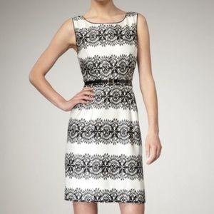 Kate Spade White & Black Lola Lace Silk Dress
